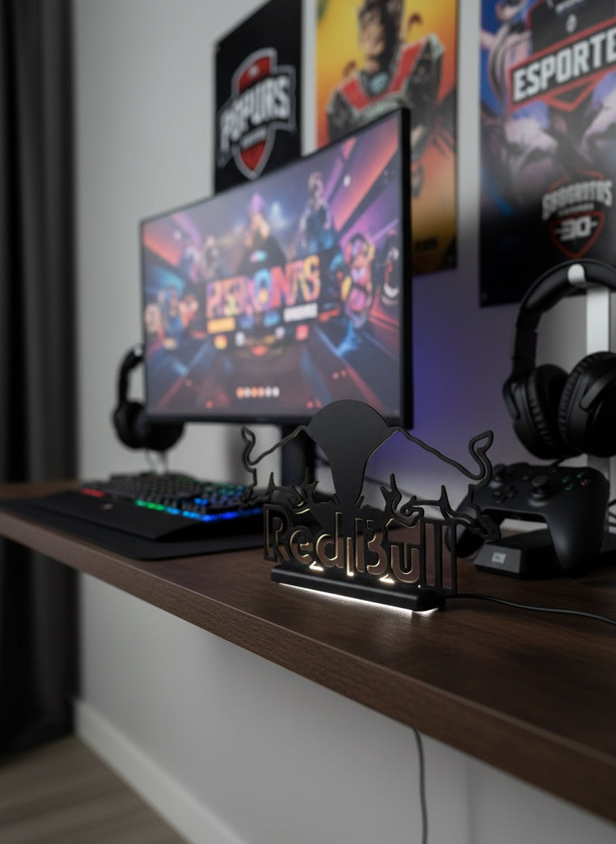 Lampada da esposizione con LED sponsor REDBULL