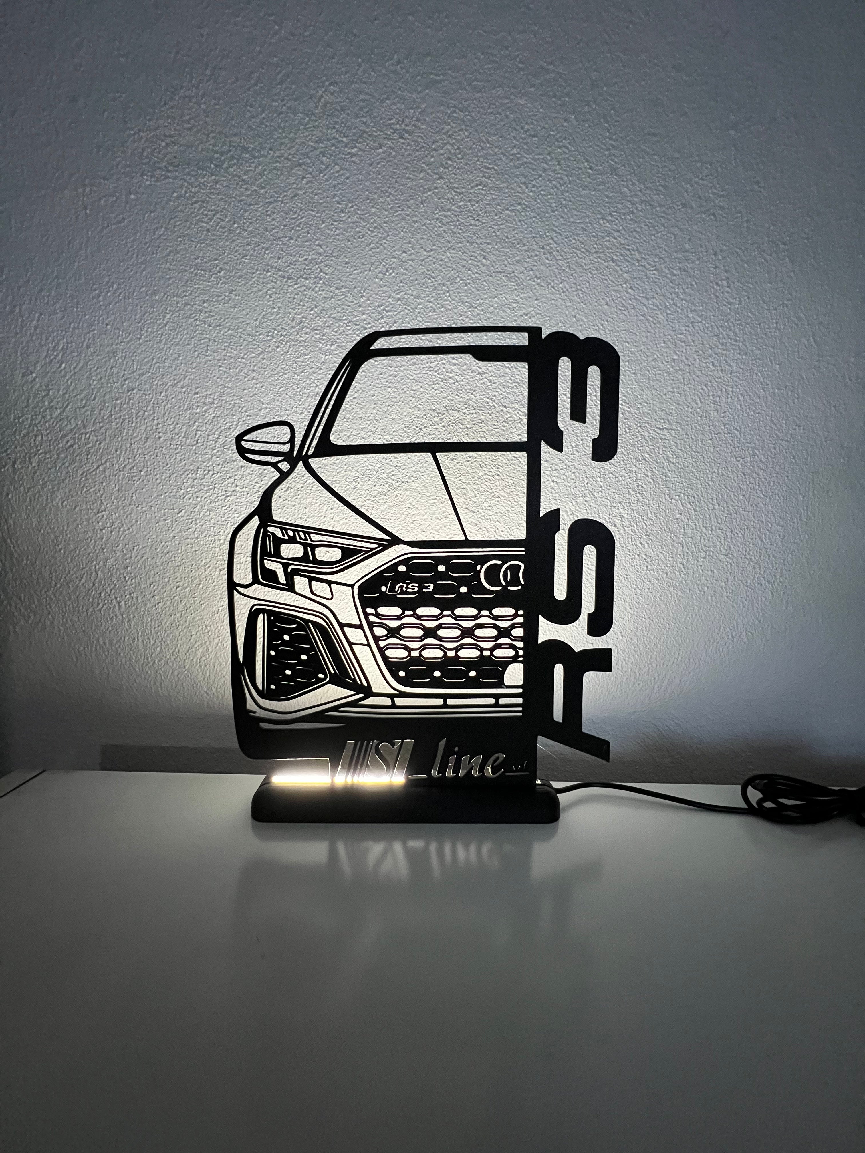 Lampada da esposizione con LED AUDI RS3 personalizzata