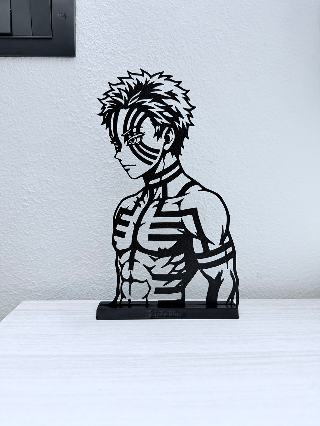 Silhouette 3D di Akaza con base senza LED, vista d'insieme