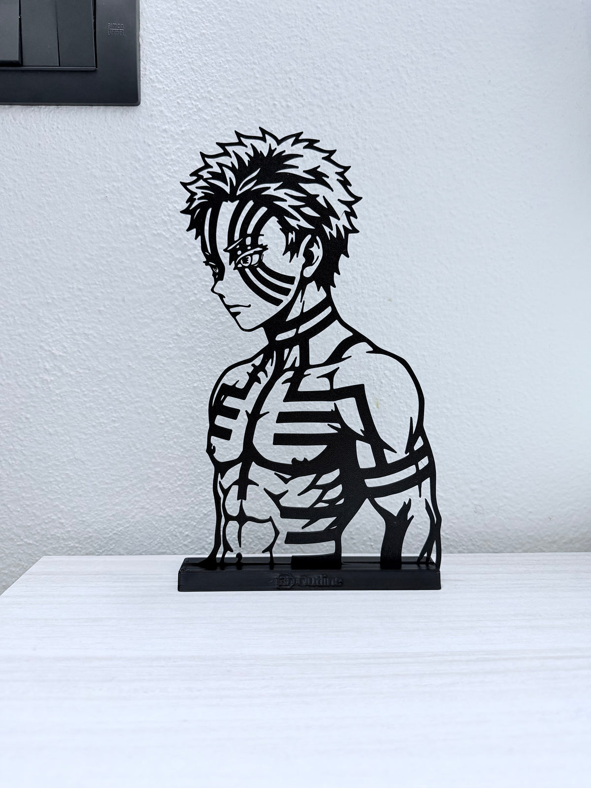 Silhouette 3D di Akaza con base senza LED, vista d'insieme