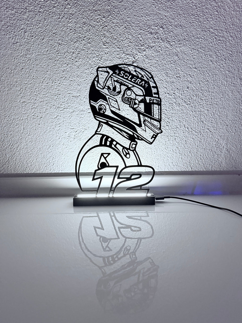 Lampada LED con silhouette 3D di Kimi Antonelli (Formula 1) – 3DOutline – foto 3