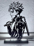 Lampada LED con silhouette 3D di Ban di Seven Deadly Sins accesa