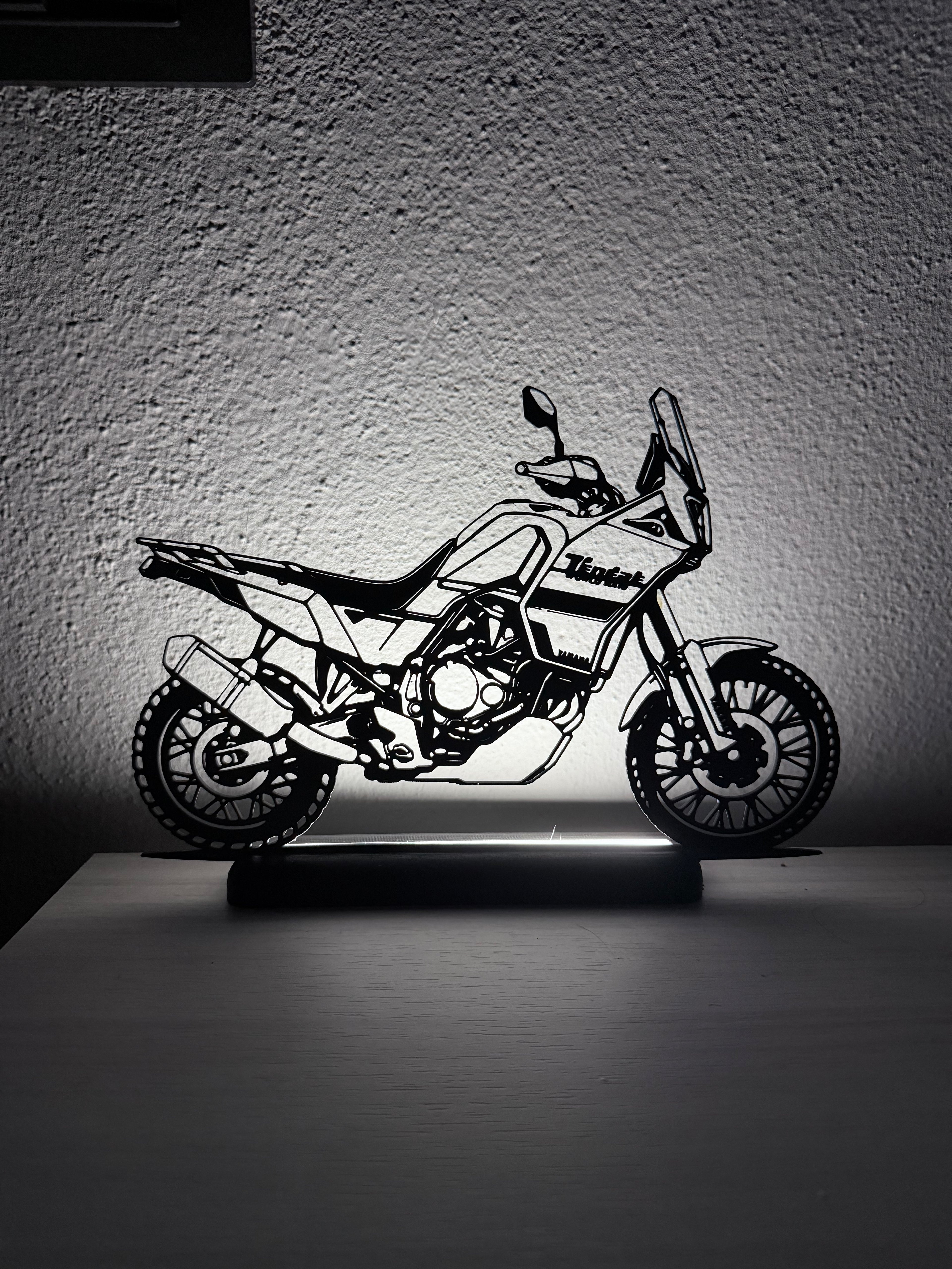 Lampada LED con silhouette 3D della Yamaha Tenere 700 World Raid