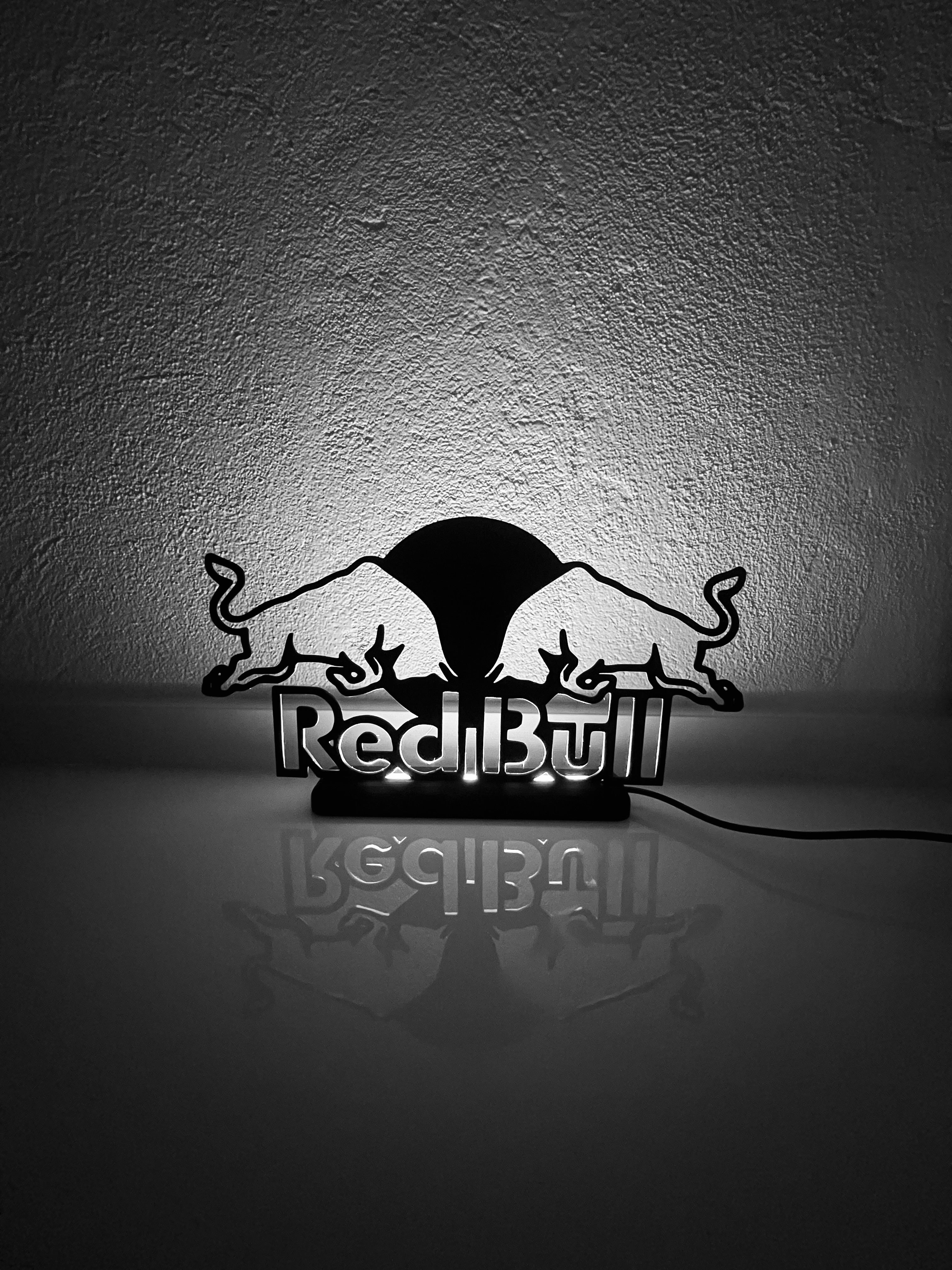 Lampada da esposizione con LED sponsor REDBULL