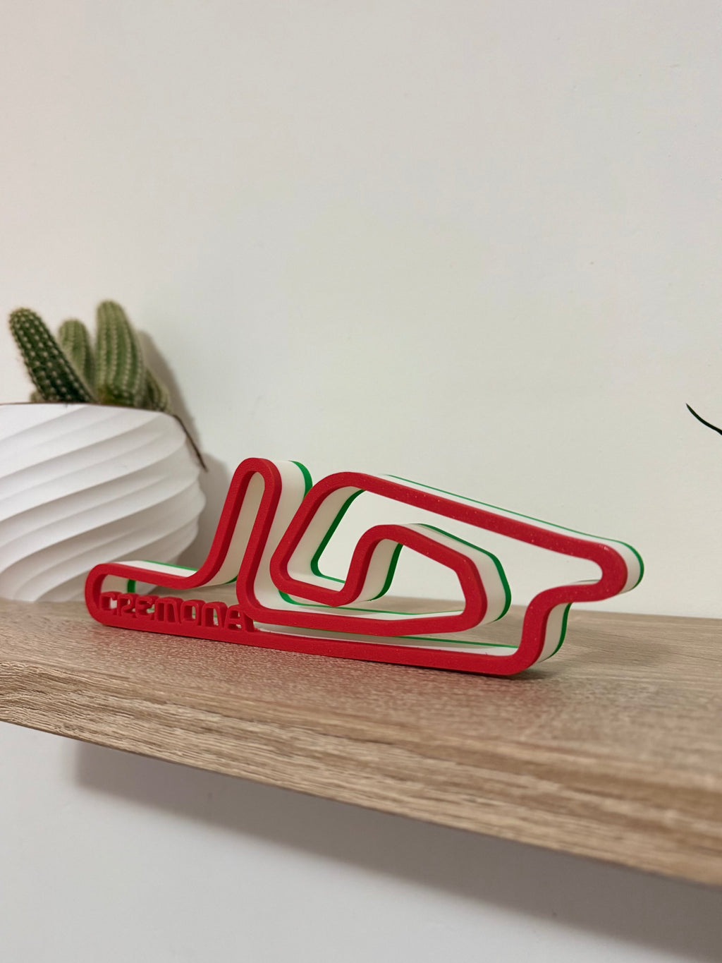Tracciato 3D Circuito di Cremona, vista laterale con i colori della bandiera italiana
