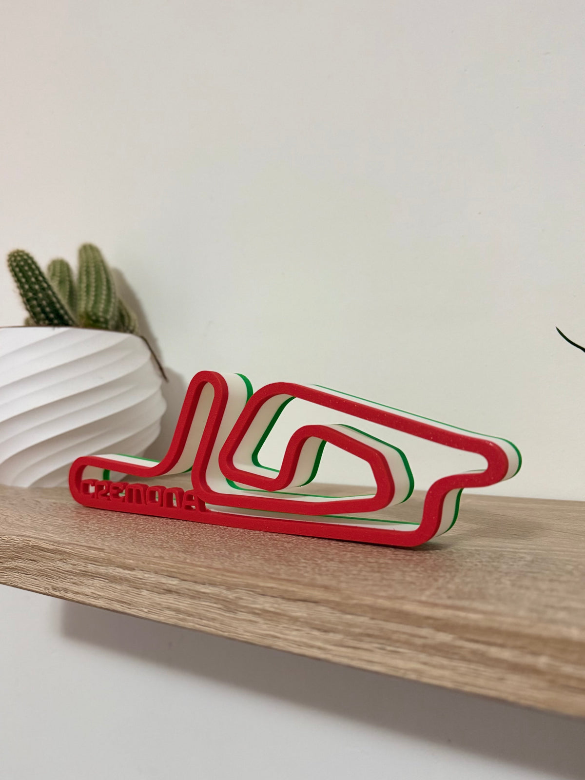 Tracciato 3D Circuito di Cremona, vista laterale con i colori della bandiera italiana