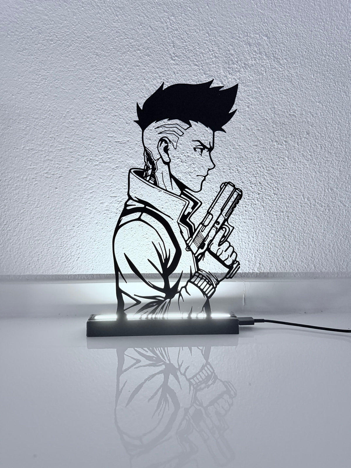 Lampada LED con silhouette 3D di David (Cyberpunk: Edgerunners) – 3DOutline – foto 3