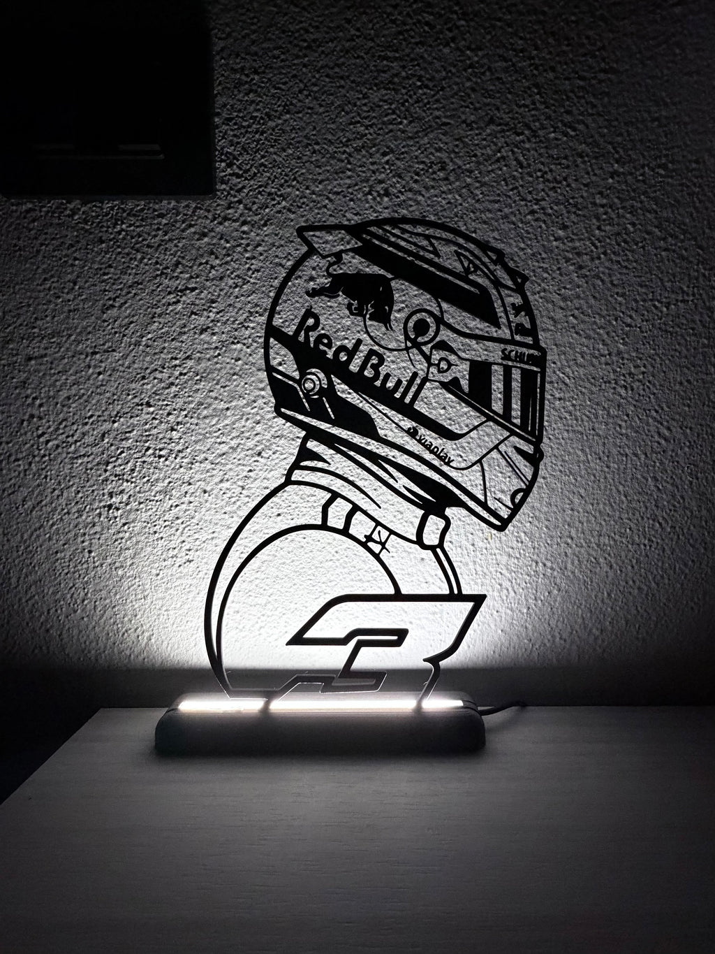 Dettaglio della lampada LED Max Verstappen Formula 1