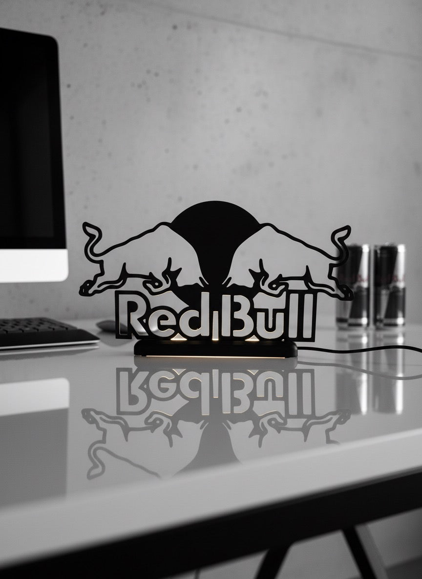 Lampada da esposizione con LED sponsor REDBULL