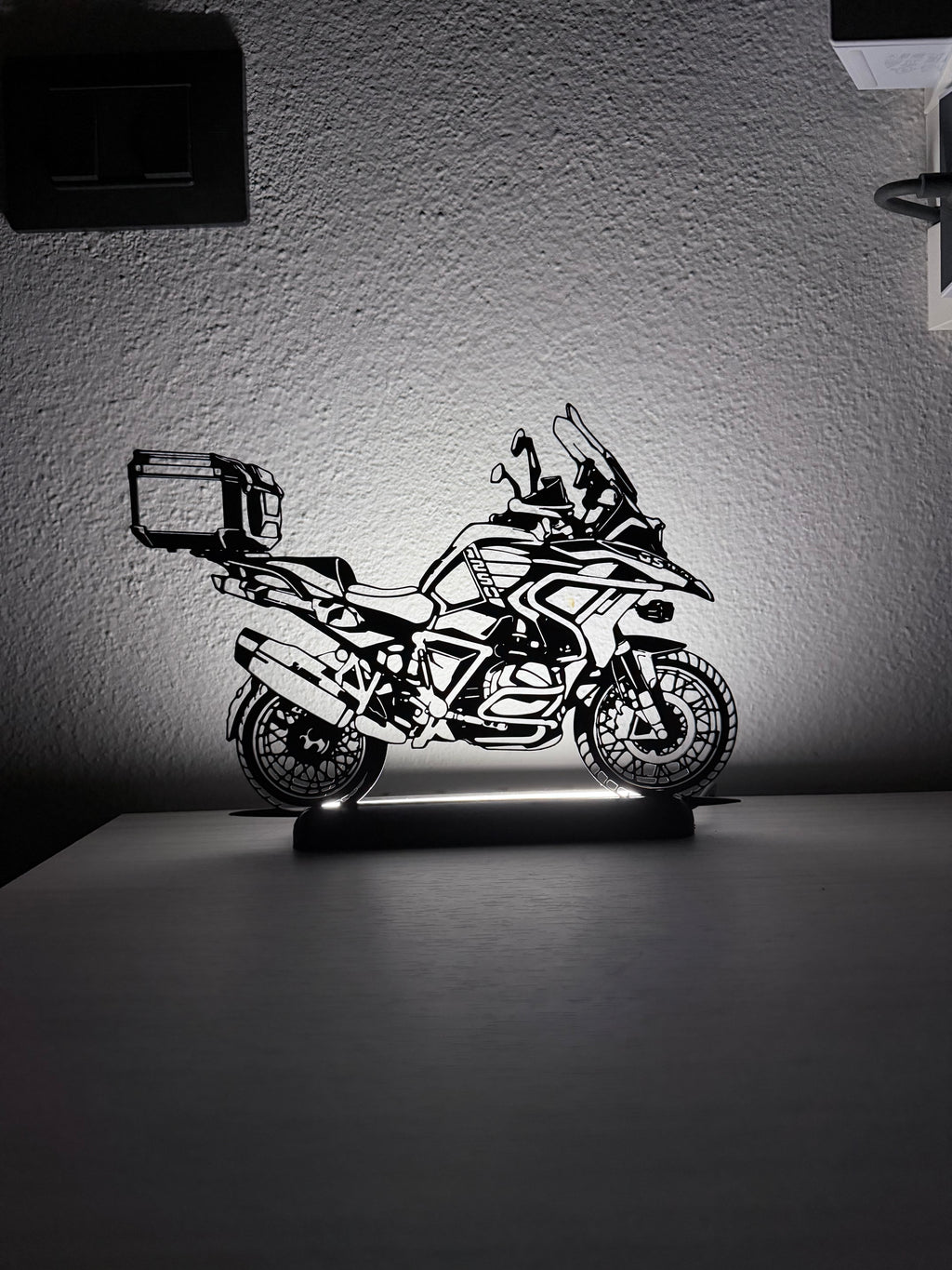 Silhouette 3D della moto BMW GS 1250 Adventure in plastica nera