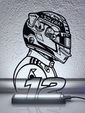 Lampada LED con silhouette 3D di Kimi Antonelli (Formula 1) – 3DOutline