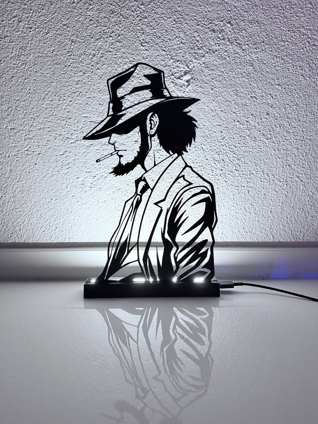 Lampada LED con silhouette 3D di Daisuke Jigen (Lupin III) – 3DOutline – foto 2