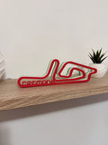 Tracciato 3D del Circuito di Cremona su mensola in legno