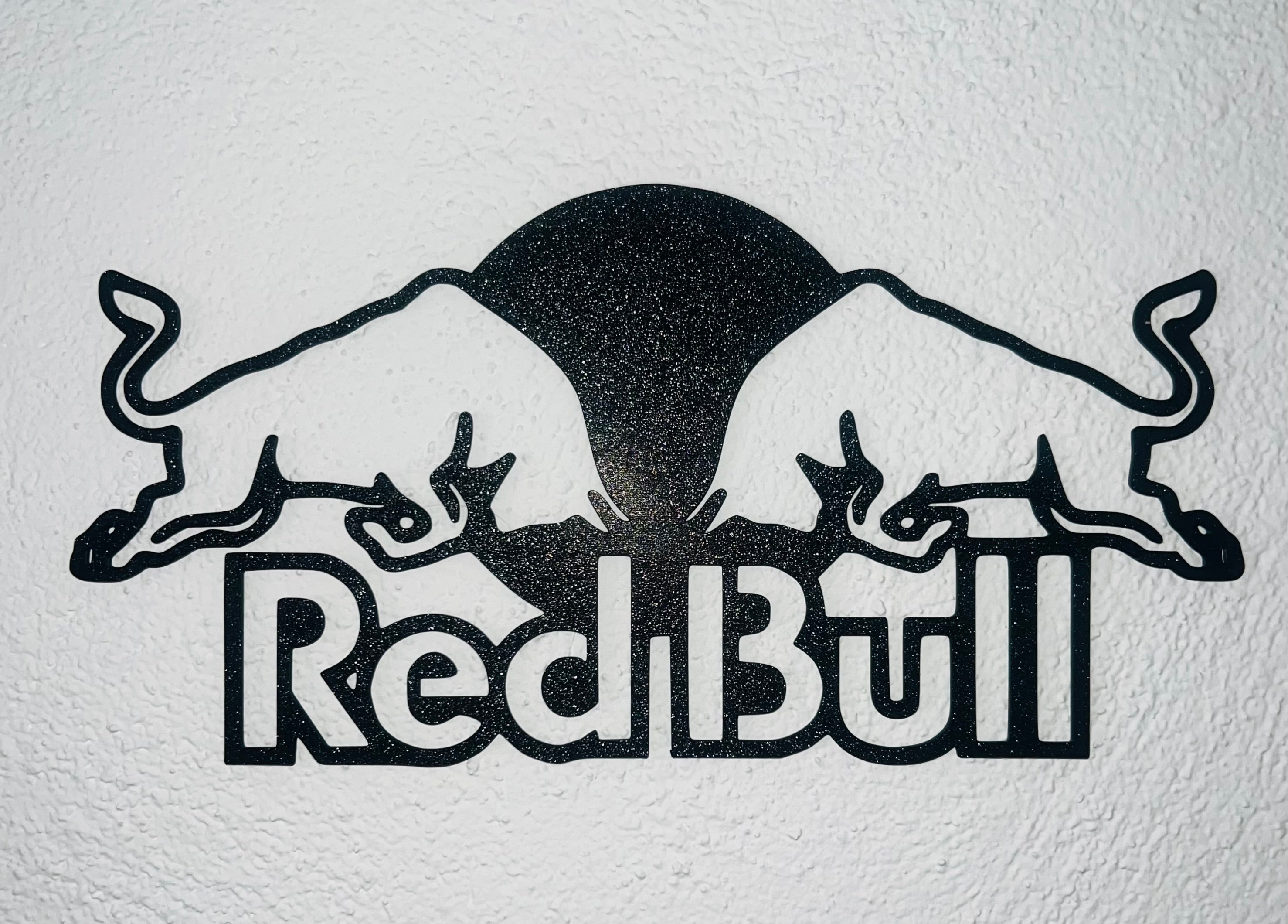 Silhouette da parete con il logo Red Bull in PLA nero, 25 cm