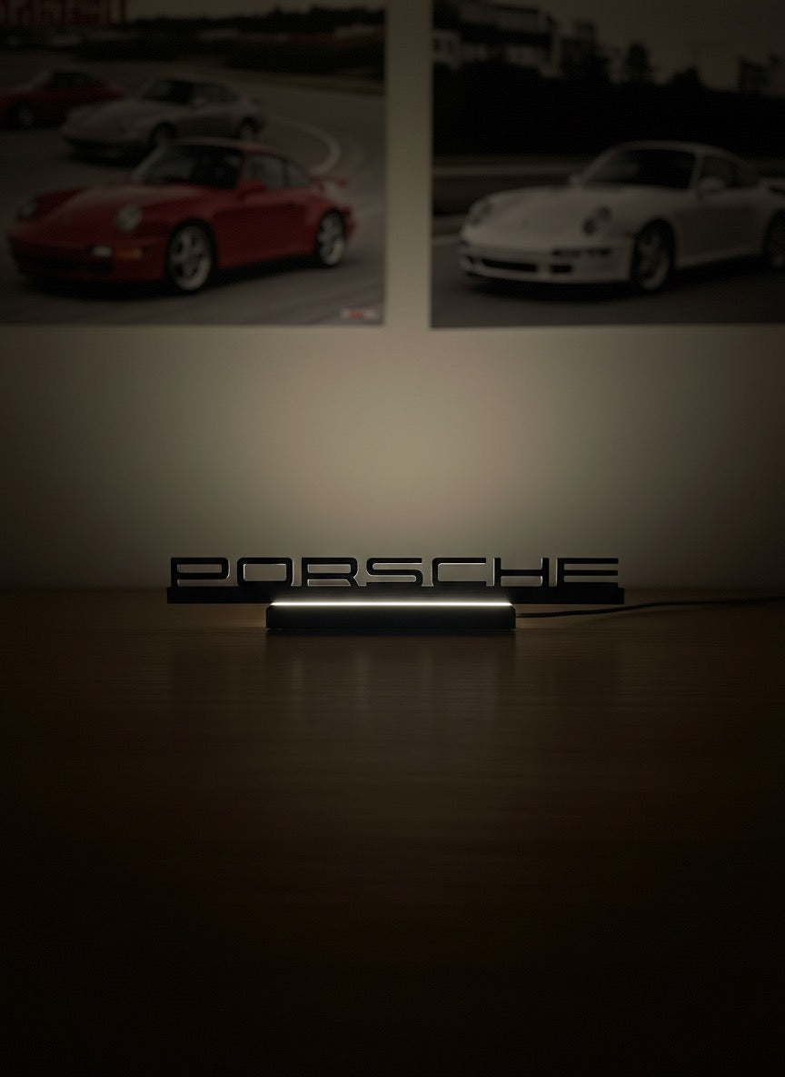 Lampada da esposizione con LED logo Porsche