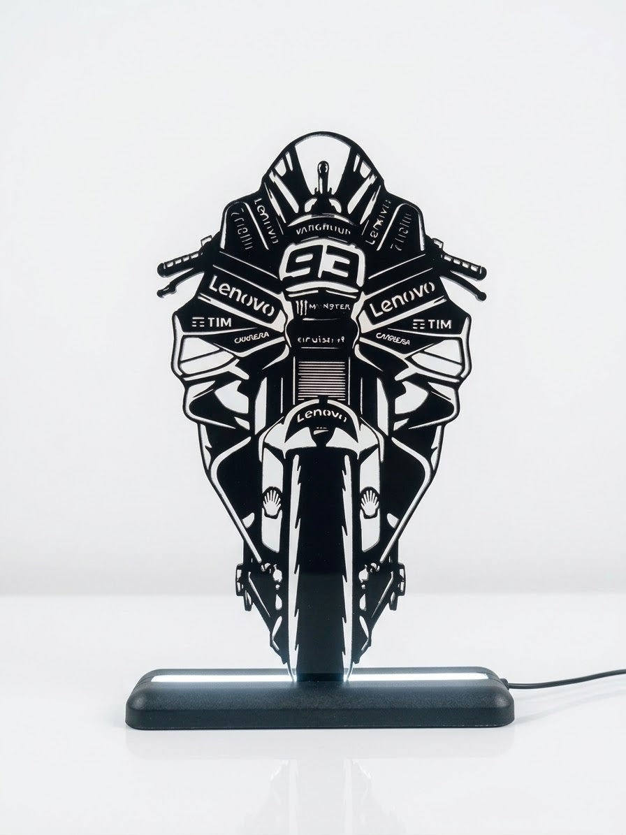 Lampada LED Ducati frontale numero 93 su sfondo bianco