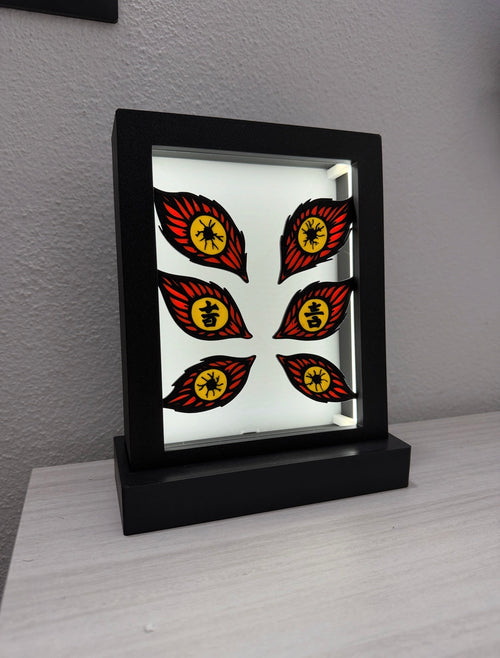 Quadro luminoso LED Kokushibo con base d'appoggio integrata