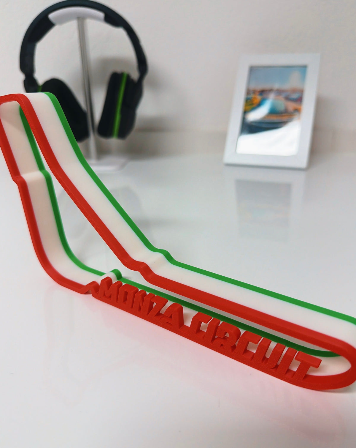 Tracciato 3D del Circuito di Monza nei colori della bandiera italiana